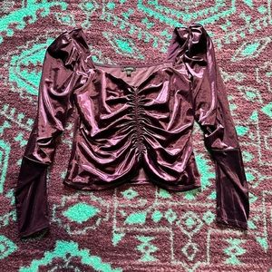 Express Purple velour crop M